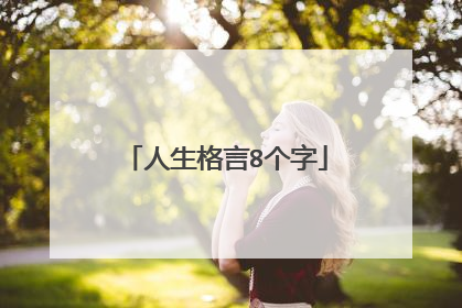 人生格言8个字