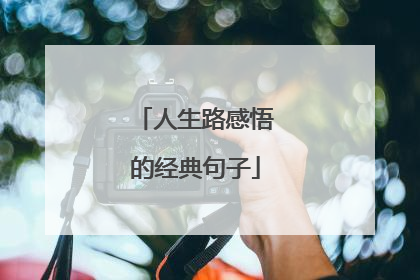 人生路感悟的经典句子
