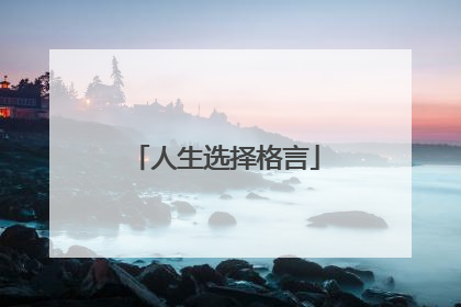 人生选择格言