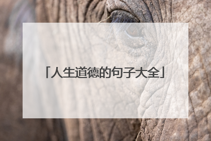 人生道德的句子大全