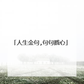 人生金句,句句戳心