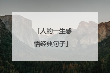 人的一生感悟经典句子