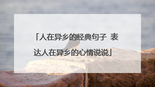 人在异乡的经典句子 表达人在异乡的心情说说