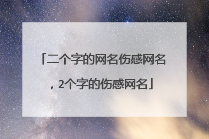 二个字的网名伤感网名,2个字的伤感网名