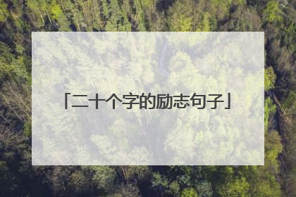 二十个字的励志句子