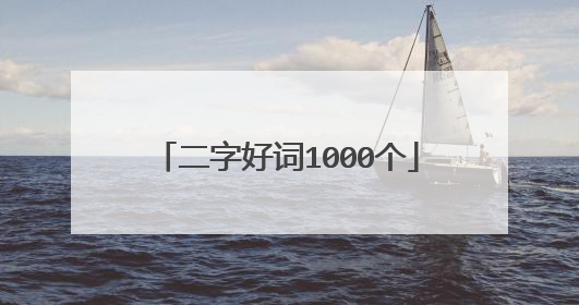 二字好词1000个