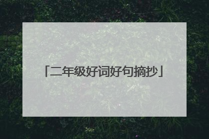 二年级好词好句摘抄