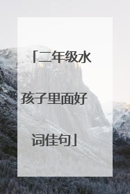 二年级水孩子里面好词佳句