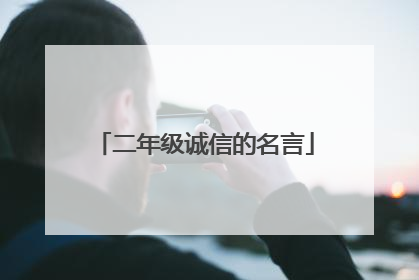 二年级诚信的名言