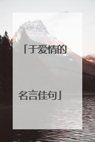 于爱情的名言佳句