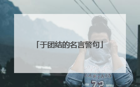 于团结的名言警句