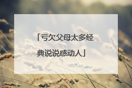 亏欠父母太多经典说说感动人