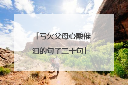 亏欠父母心酸催泪的句子三十句