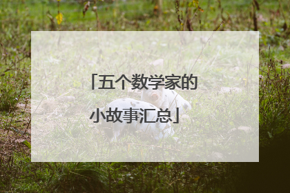 五个数学家的小故事汇总