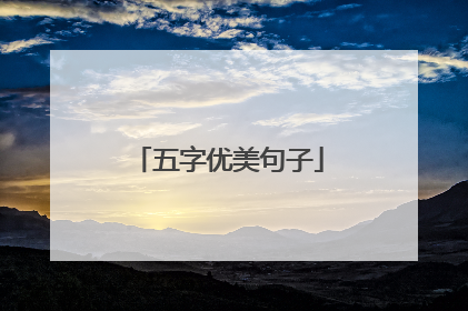 五字优美句子
