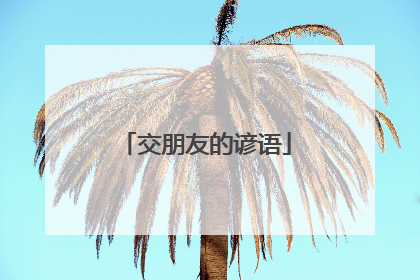 交朋友的谚语
