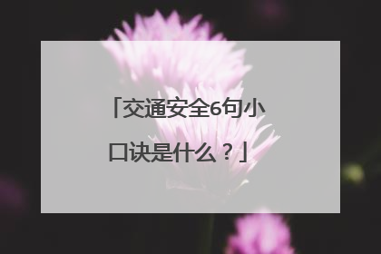 交通安全6句小口诀是什么?