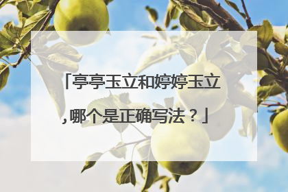 亭亭玉立和婷婷玉立,哪个是正确写法?