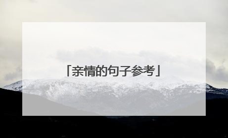 亲情的句子参考