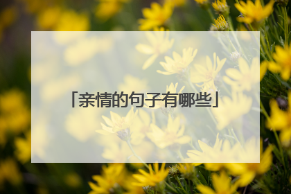 亲情的句子有哪些