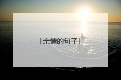 亲情的句子