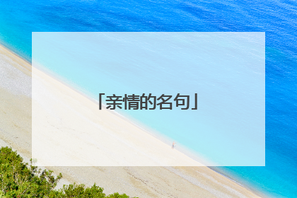 亲情的名句