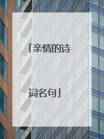 亲情的诗词名句