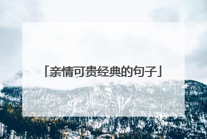 亲情可贵经典的句子