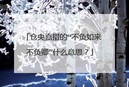 仓央嘉措的“不负如来不负卿”什么意思?