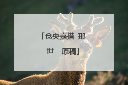 仓央嘉措 那一世 原稿