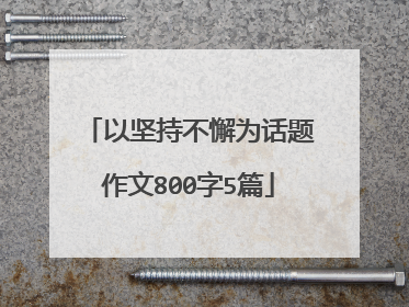 以坚持不懈为话题作文800字5篇