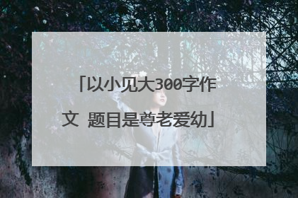 以小见大300字作文 题目是尊老爱幼