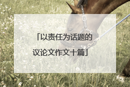 以责任为话题的议论文作文十篇