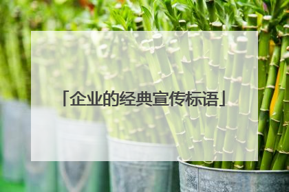企业的经典宣传标语