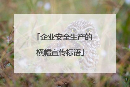 企业安全生产的横幅宣传标语