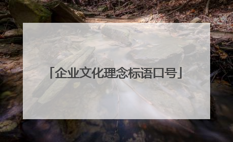 企业文化理念标语口号