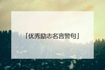 优秀励志名言警句
