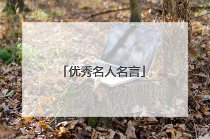 优秀名人名言