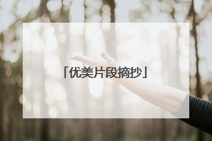 优美片段摘抄