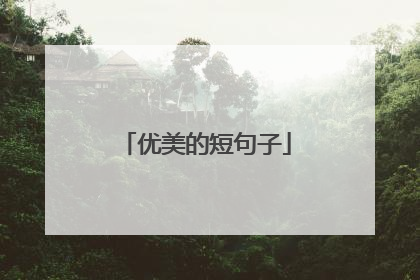 优美的短句子