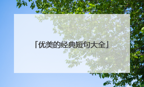 优美的经典短句大全