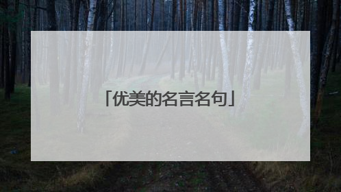 优美的名言名句