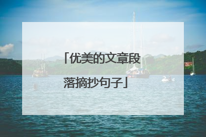 优美的文章段落摘抄句子
