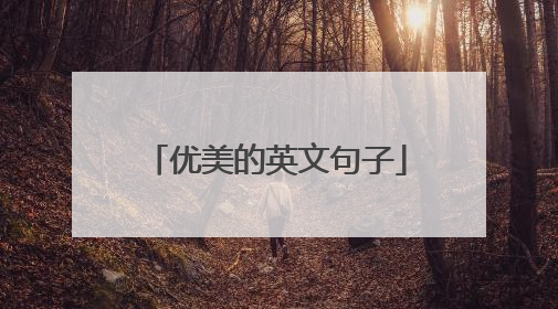 优美的英文句子