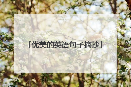 优美的英语句子摘抄