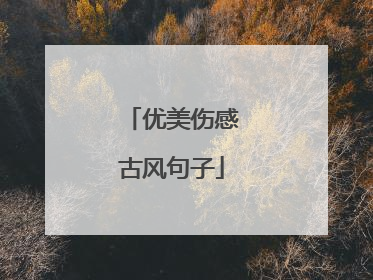 优美伤感古风句子