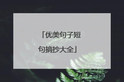 优美句子短句摘抄大全