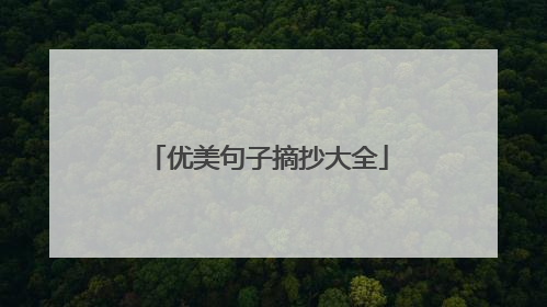 优美句子摘抄大全
