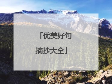 优美好句摘抄大全
