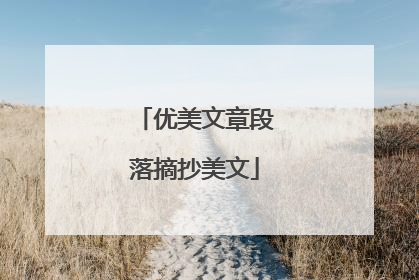 优美文章段落摘抄美文